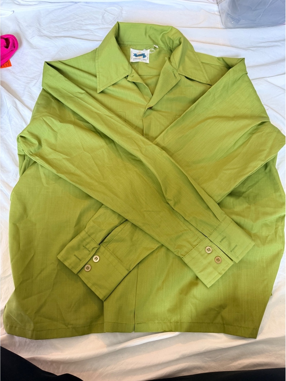MoHawk Vintage Green Permanent Press Button-Up Shirt Large